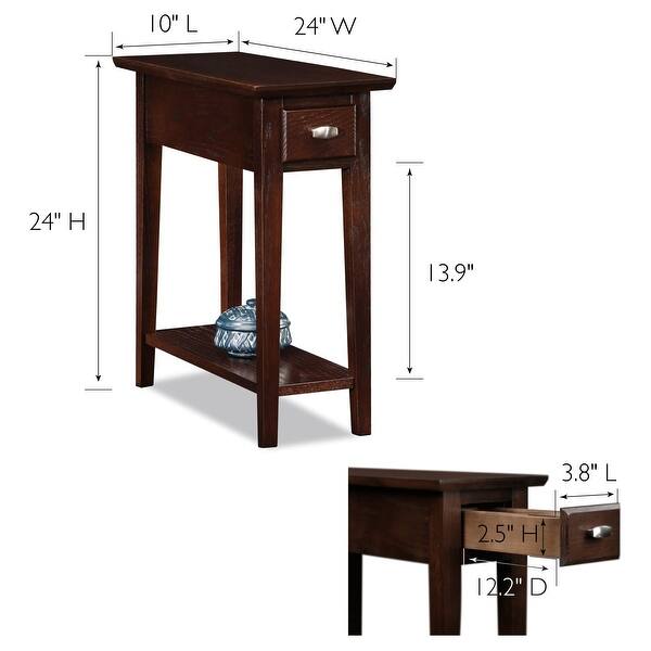 Chairside End Table | Narrow Recliner Side Table | Solid Wood 10 inch ...